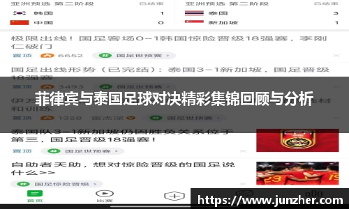 菲律宾与泰国足球对决精彩集锦回顾与分析